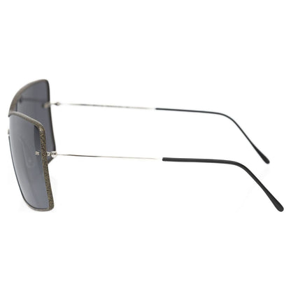 Frankie Morello Black Metallic Fiber Women Sunglasses