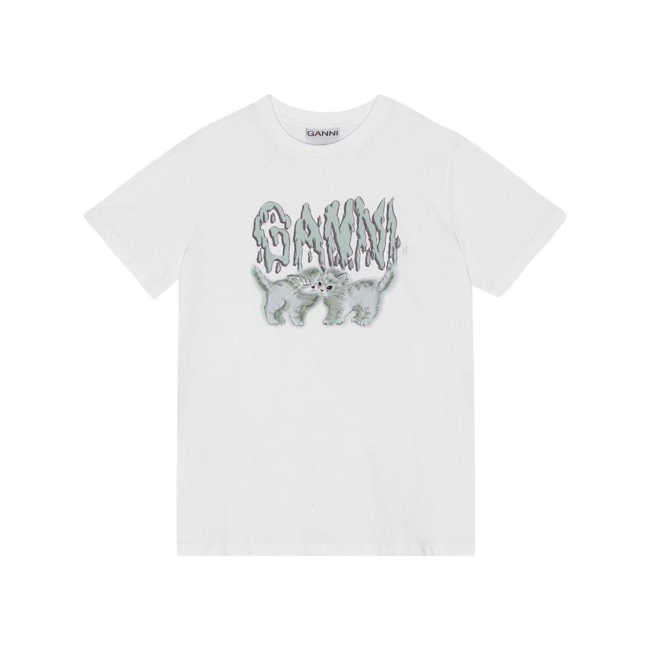 GANNI T-shirts and Polos White Topwear Ganni