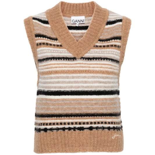 GANNI Sweaters Beige Topwear Ganni