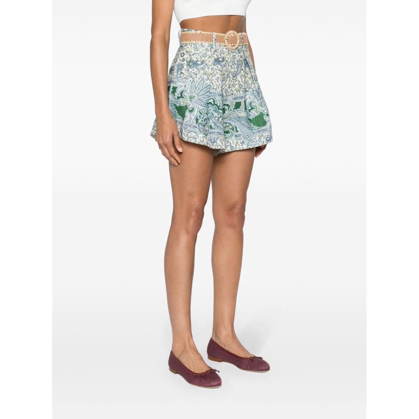 Zimmermann Shorts Green Short trousers Zimmermann