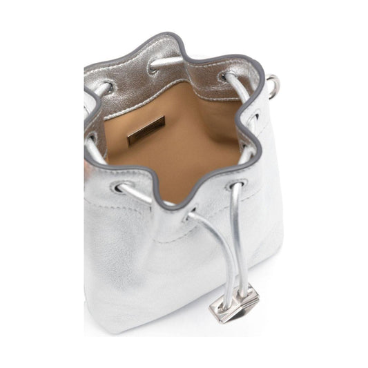 Jimmy Choo silver-tone leather metallic Bucket Bag Clutches Jimmy Choo