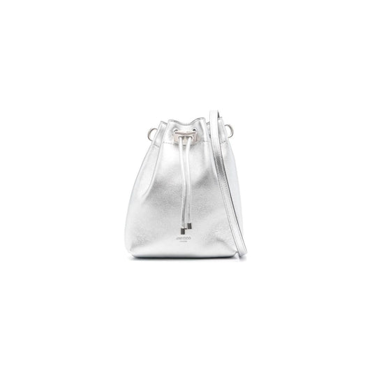 Jimmy Choo silver-tone leather metallic Bucket Bag Clutches Jimmy Choo