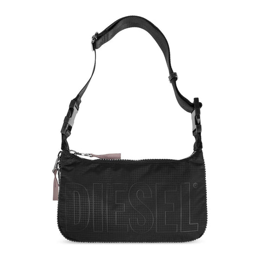 Diesel black grid pattern logo print Handbag Shoulder Diesel