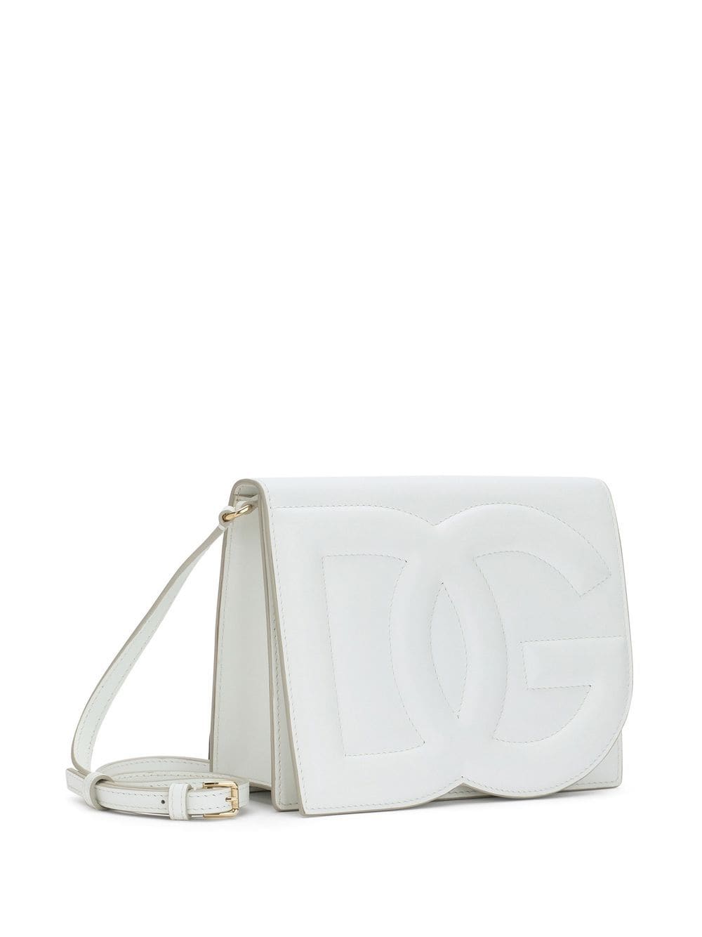 Dolce & Gabbana White calf leather embossed logo Shoulder Bag Shoulder Dolce & Gabbana