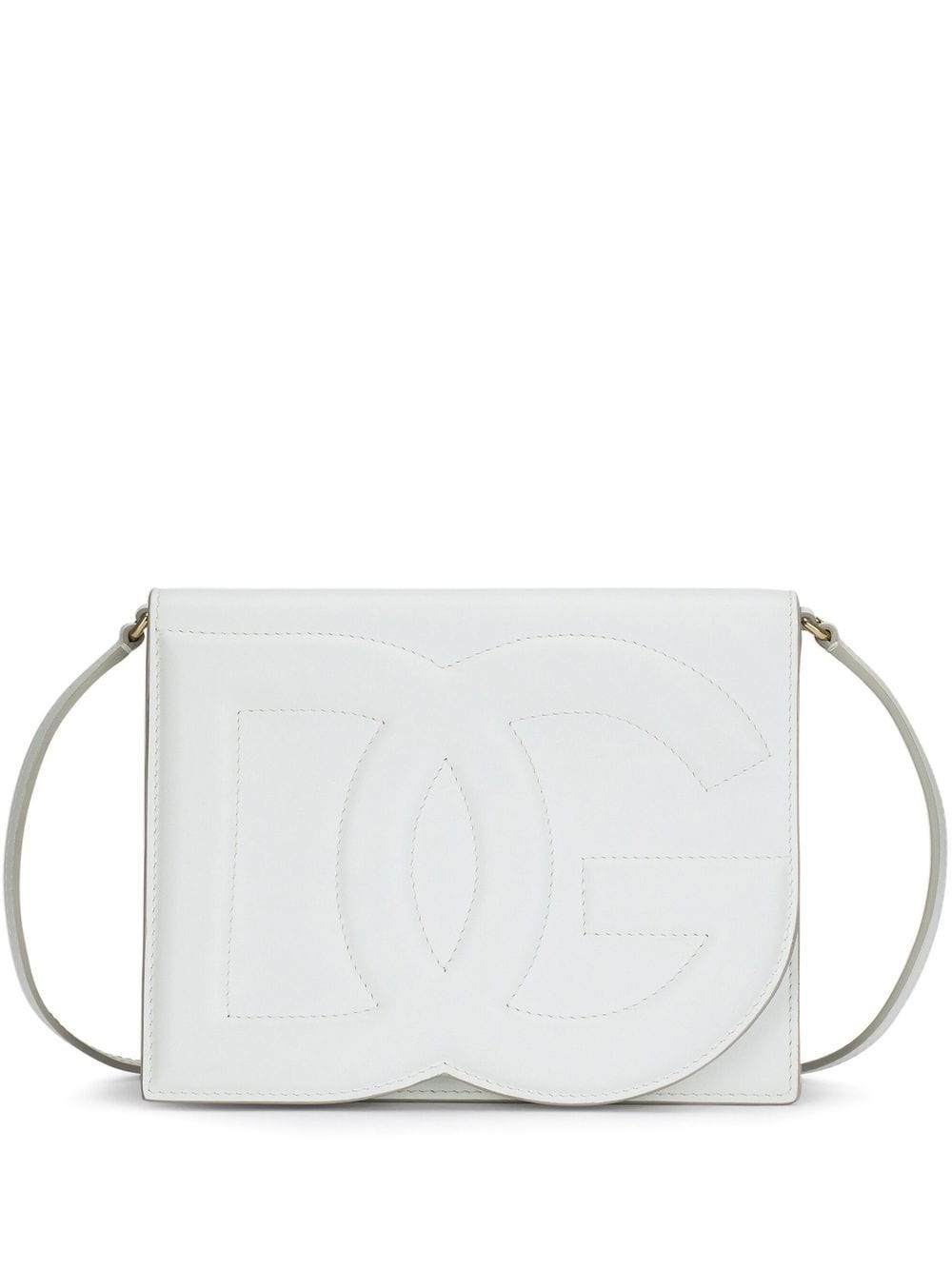 Dolce & Gabbana White calf leather embossed logo Shoulder Bag Shoulder Dolce & Gabbana