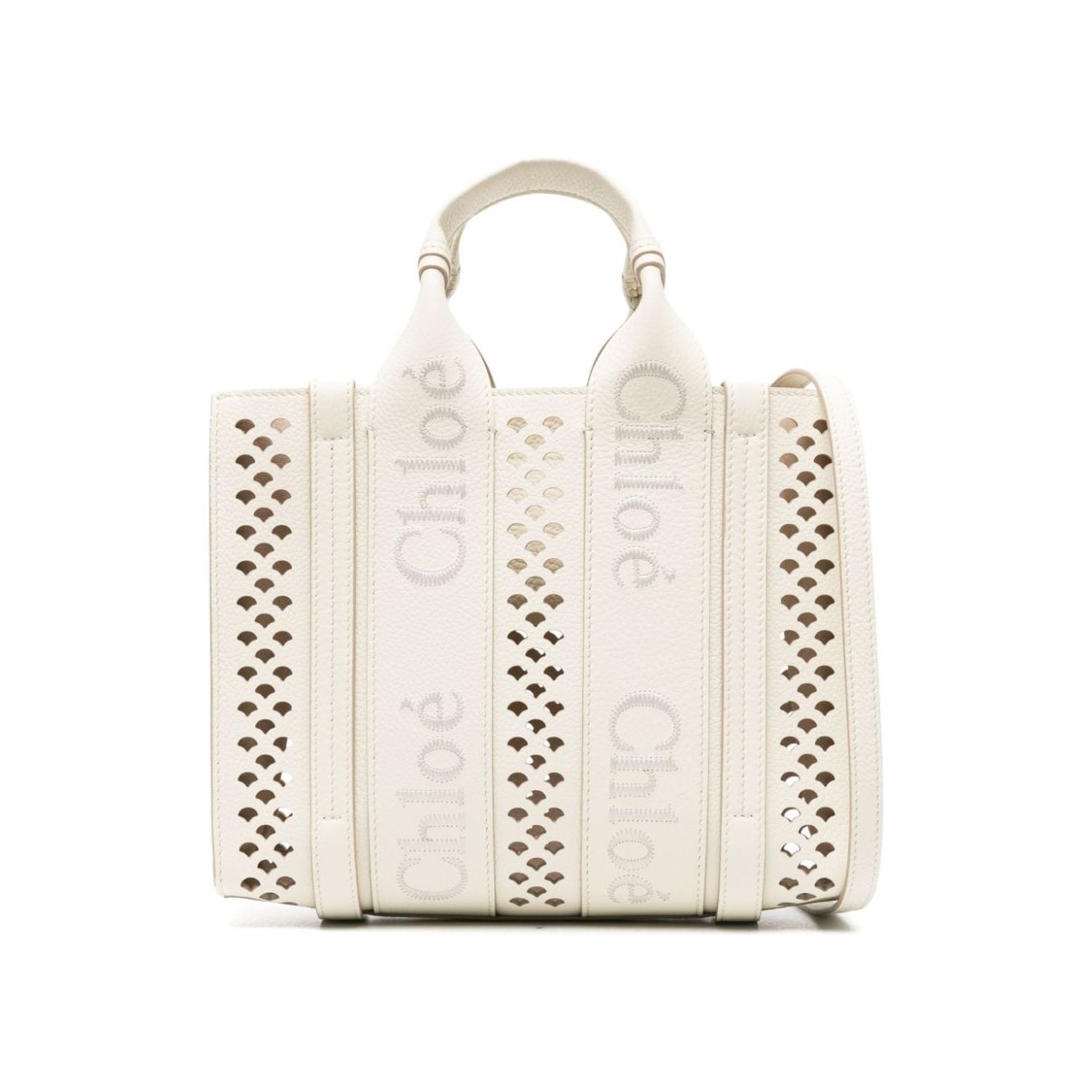 Chloè ivory leather Woody Tote Bag