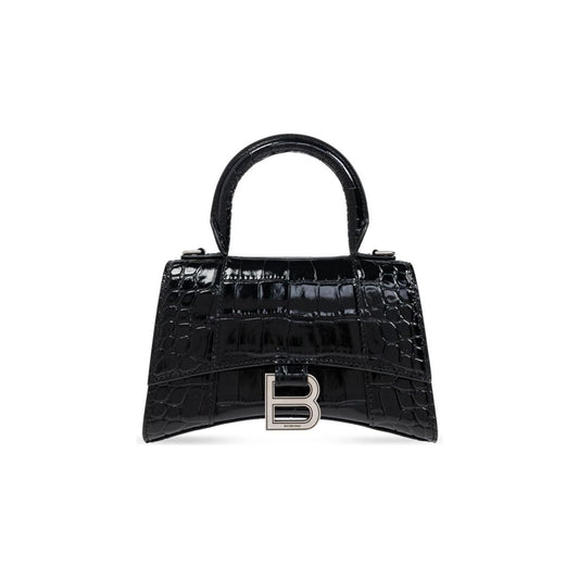 Balenciaga black calf leather patent crocodile effect Bag Handbag Balenciaga