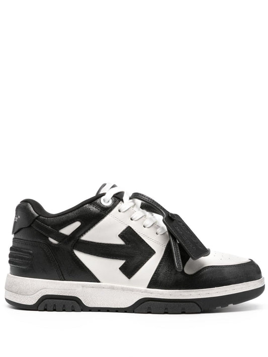 Off-White Men Leather Sneakers Black-White Sneakers Off White