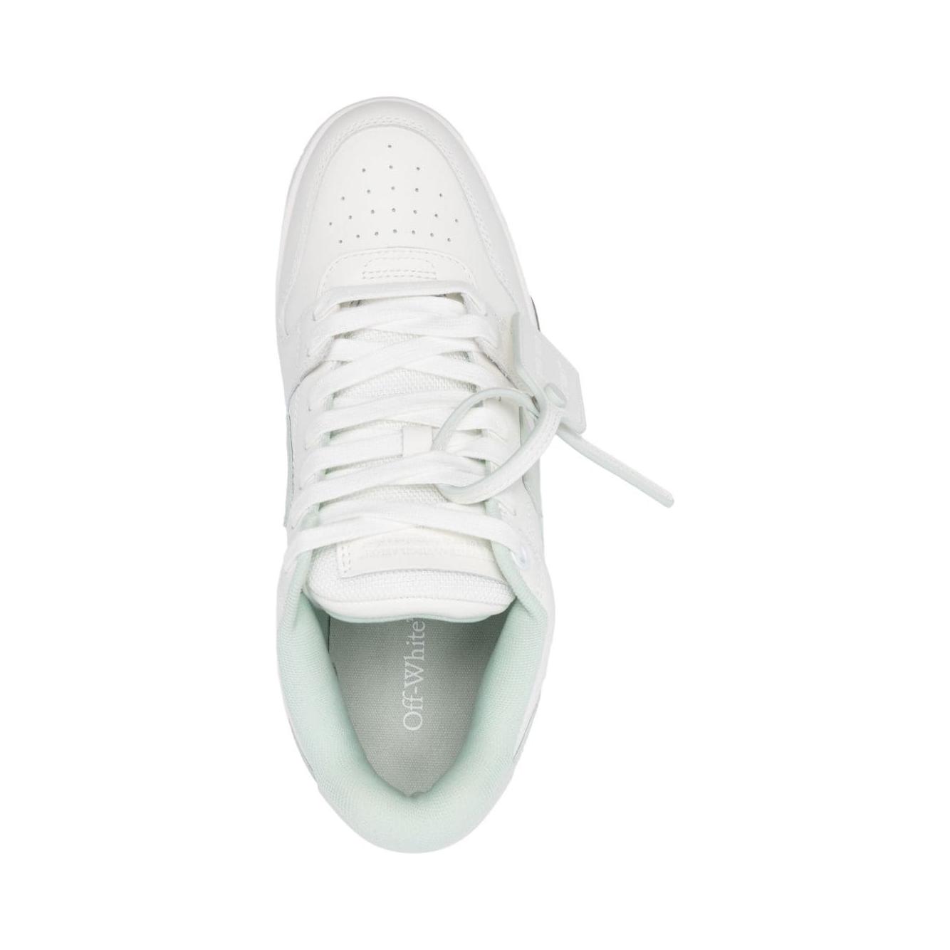 Off-White Men Leather Sneakers Green-White Sneakers Off White