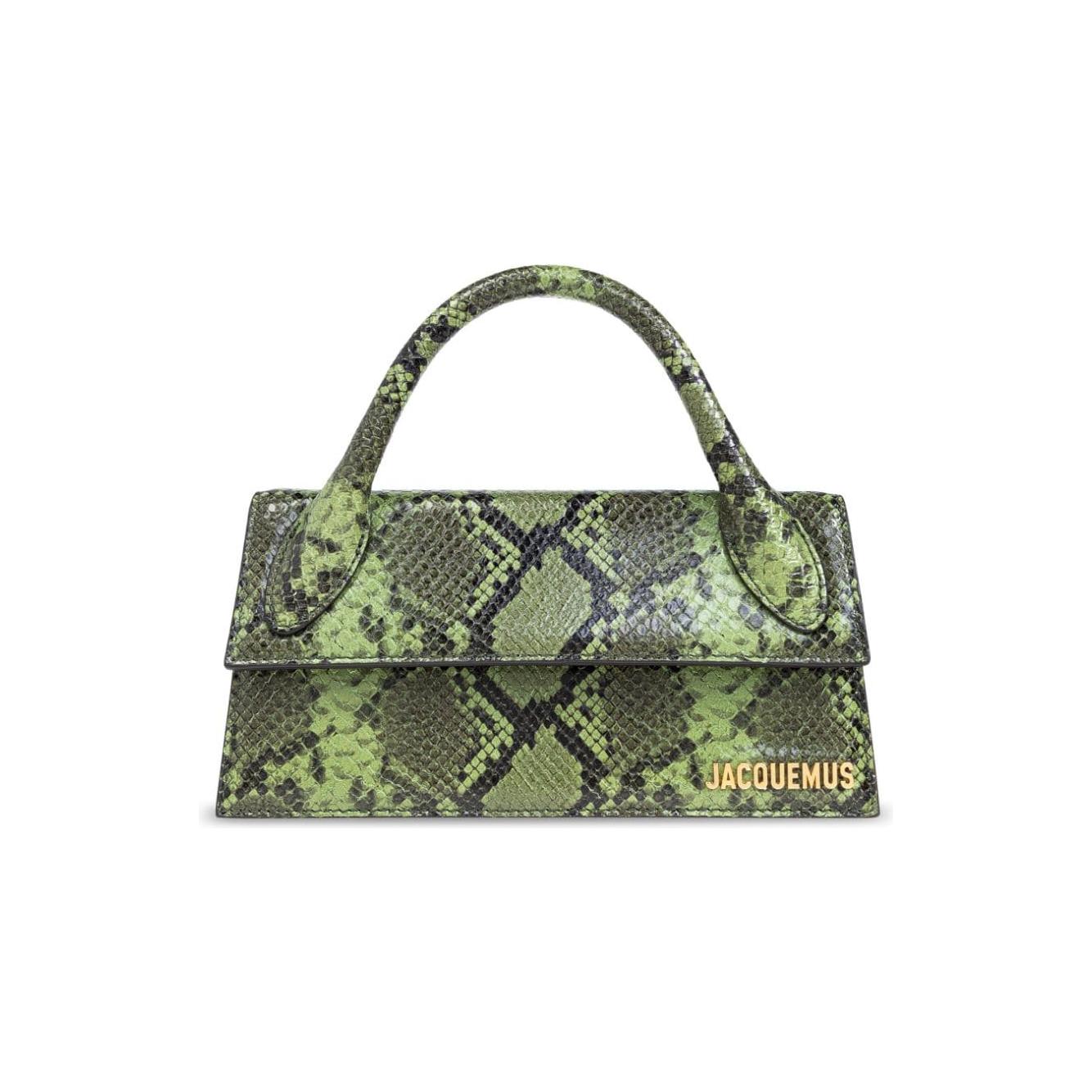 JACQUEMUS green calf leather snakeskin effect Bag Handbag JACQUEMUS