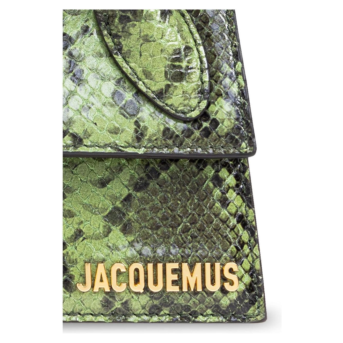 JACQUEMUS green calf leather snakeskin effect Bag Handbag JACQUEMUS