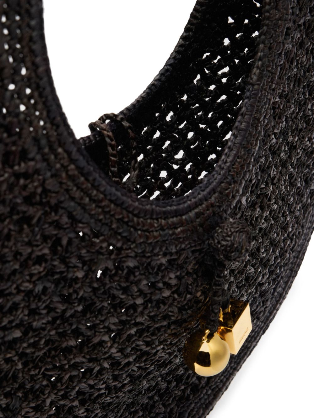 JACQUEMUS  raffia interwoven Bag Black Handbag JACQUEMUS