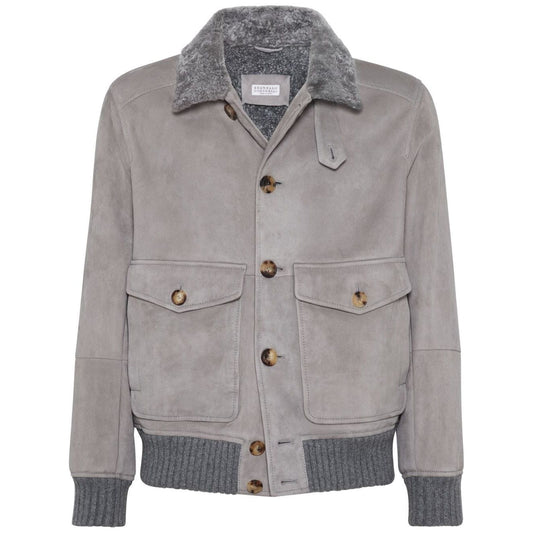 Brunello Cucinelli Jackets Light Grey Jackets Brunello Cucinelli