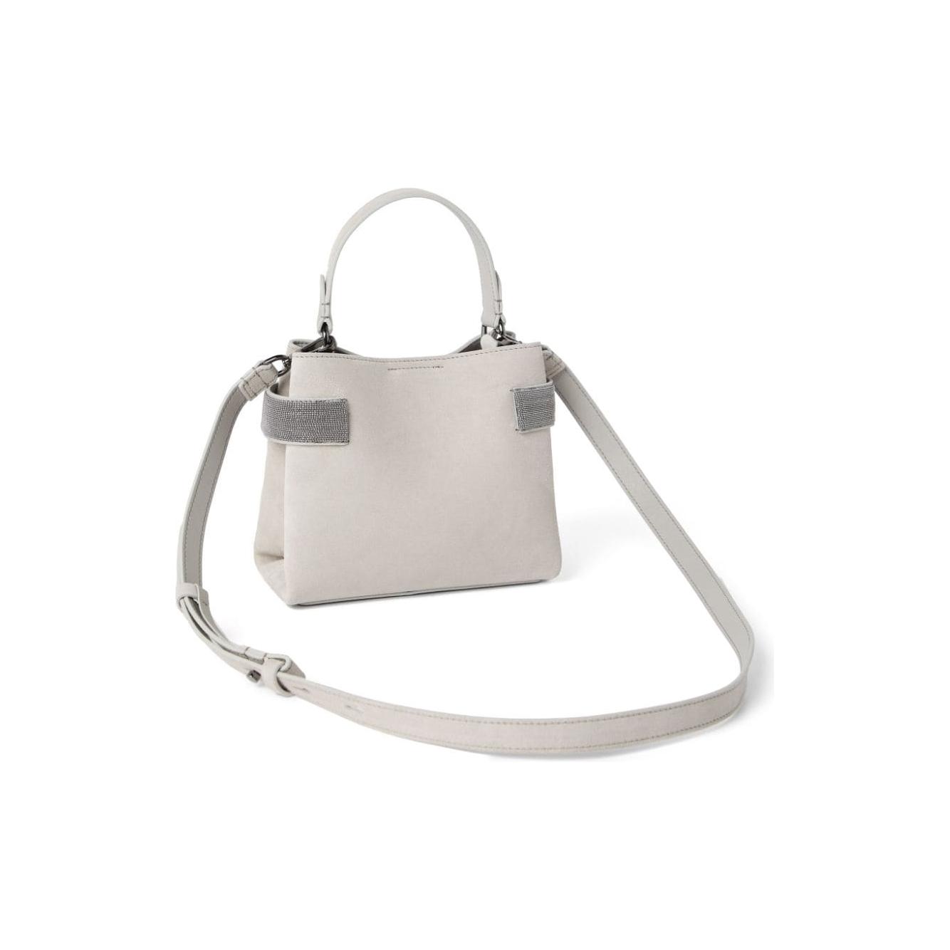 Brunello Cucinelli suede Bag Light Grey Handbag Brunello Cucinelli