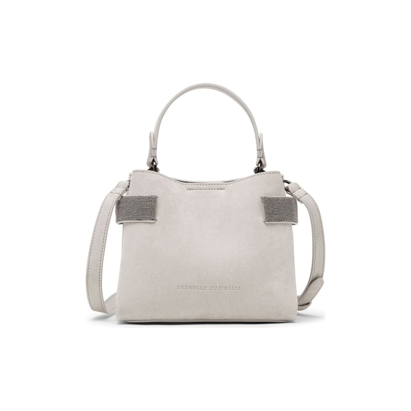 Brunello Cucinelli suede Bag Light Grey Handbag Brunello Cucinelli