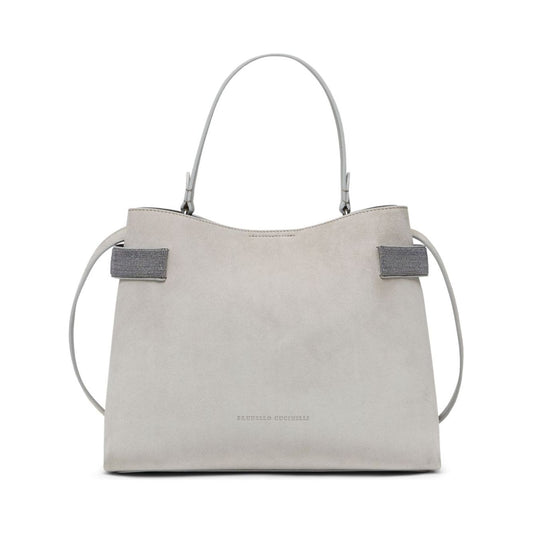 Brunello Cucinelli calf suede Handbag Light Grey