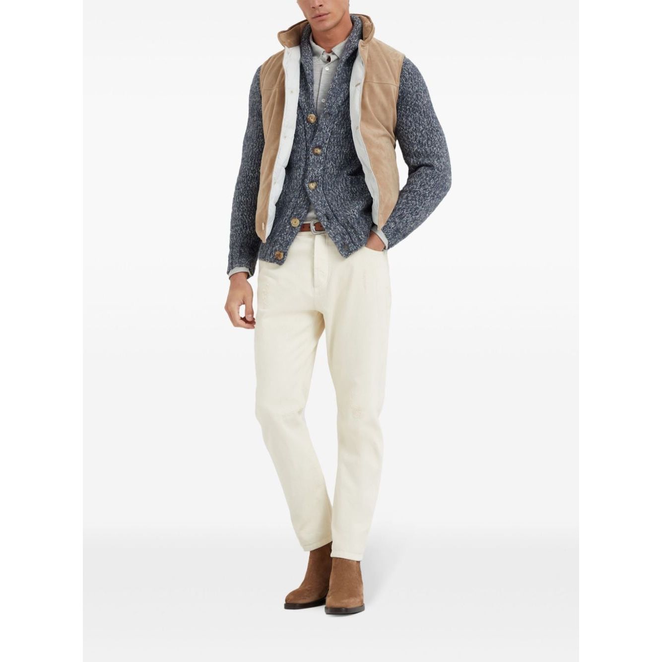 Brunello Cucinelli Jackets Beige Vests Brunello Cucinelli