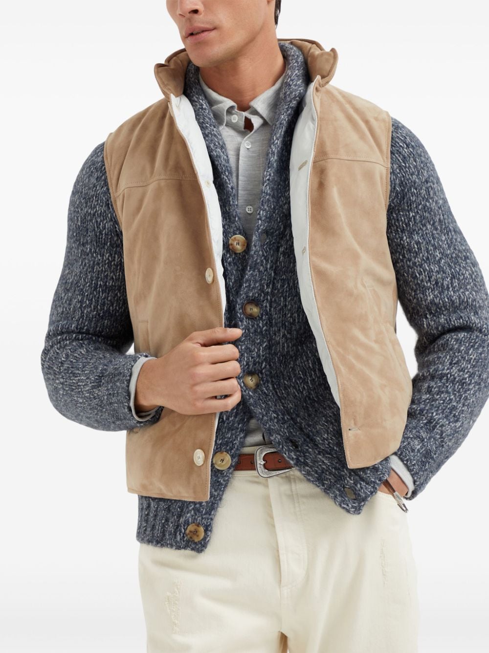 Brunello Cucinelli Jackets Beige Vests Brunello Cucinelli