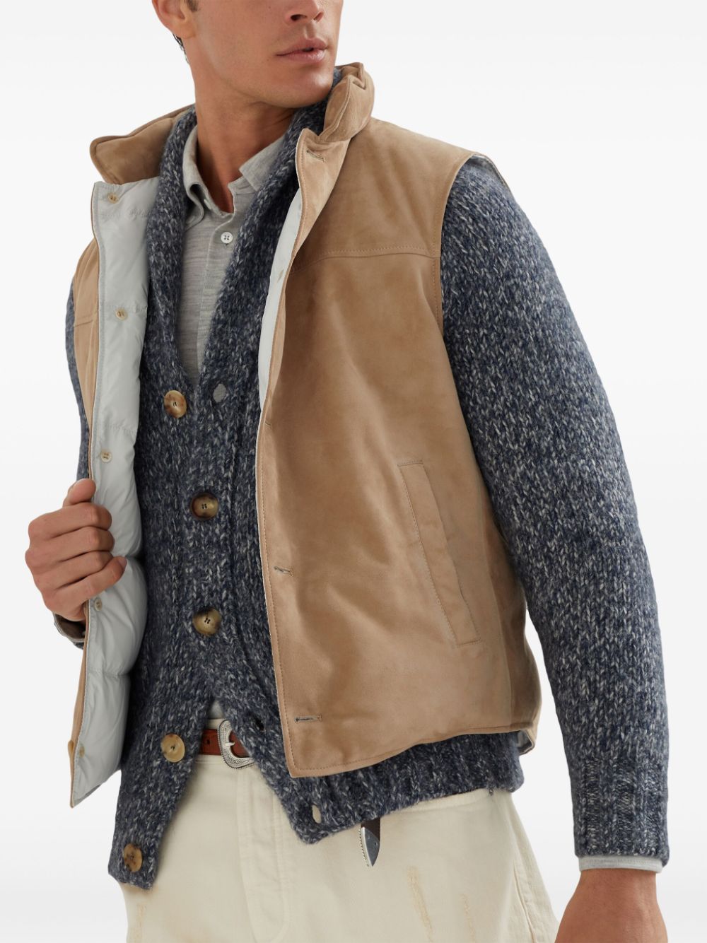 Brunello Cucinelli Jackets Beige Vests Brunello Cucinelli