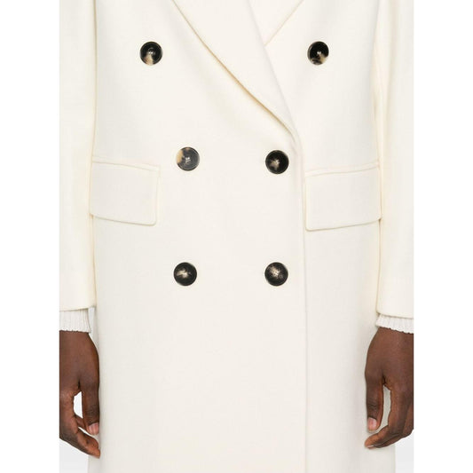 Alberto Biani  virgin wool double-breasted Women Coats White Jackets Alberto Biani