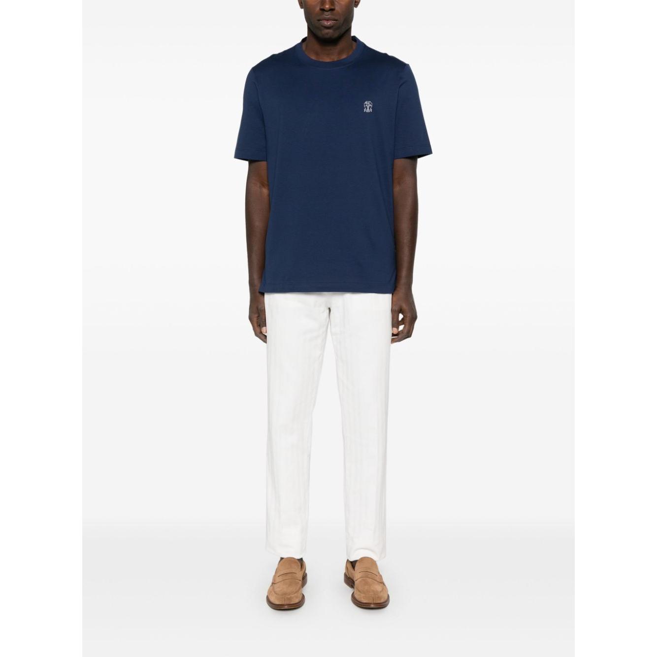 Brunello Cucinelli T-shirts and Polos Blue Topwear Brunello Cucinelli