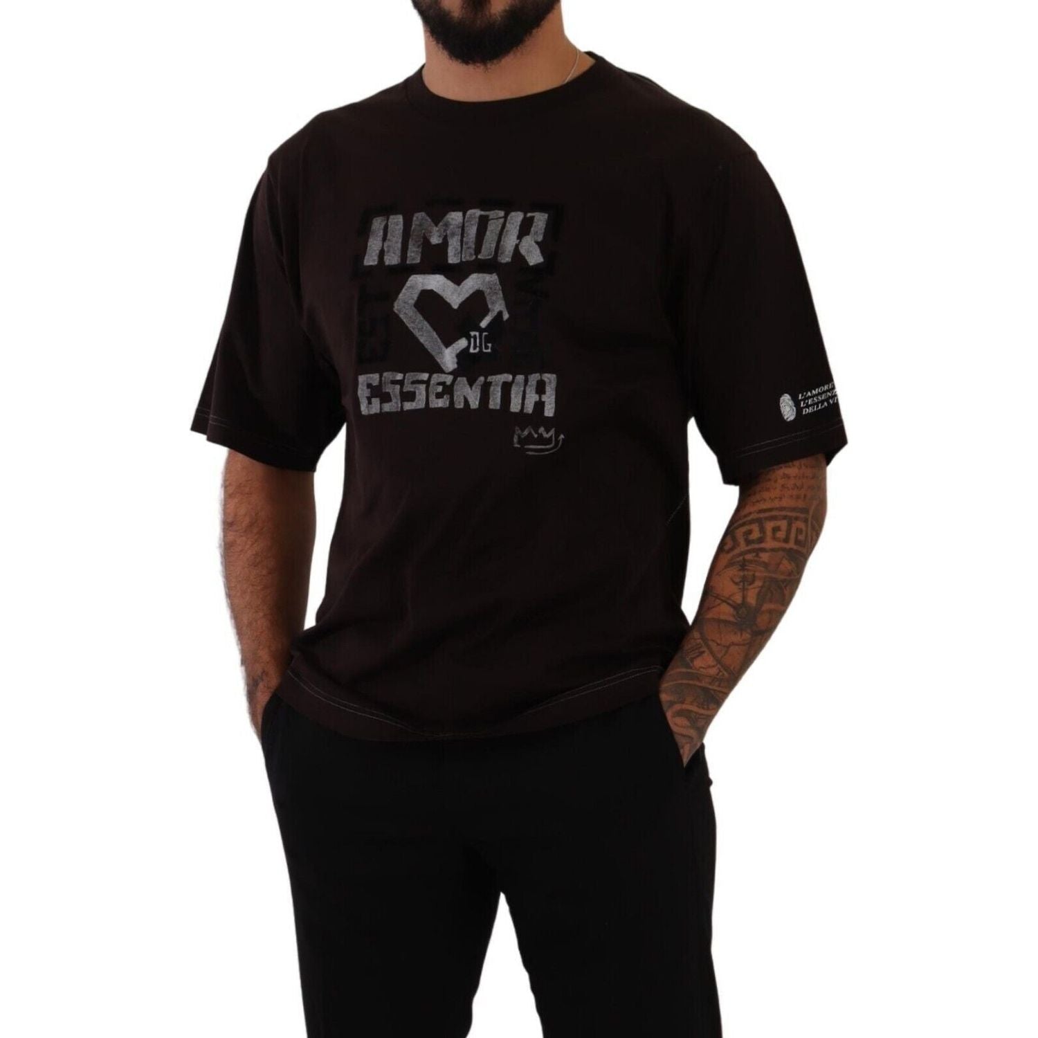 优雅的勃艮第色 L'Amore 圆领 T 恤