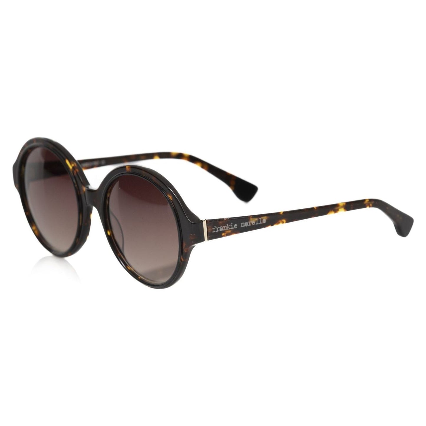 Frankie Morello Chic Black Turtle Pattern Round Sunglasses Frankie Morello