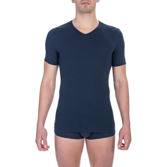 Bikkembergs Blue Cotton Men T-Shirt Bikkembergs