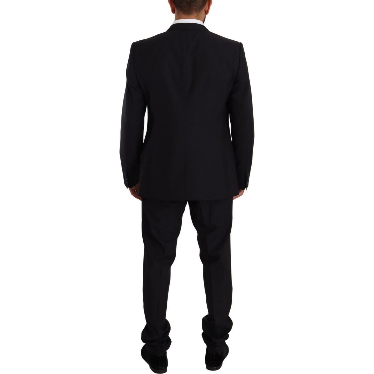 Dolce & Gabbana Elegant Navy Slim Fit Wool Silk Two-Piece Suit Dolce & Gabbana