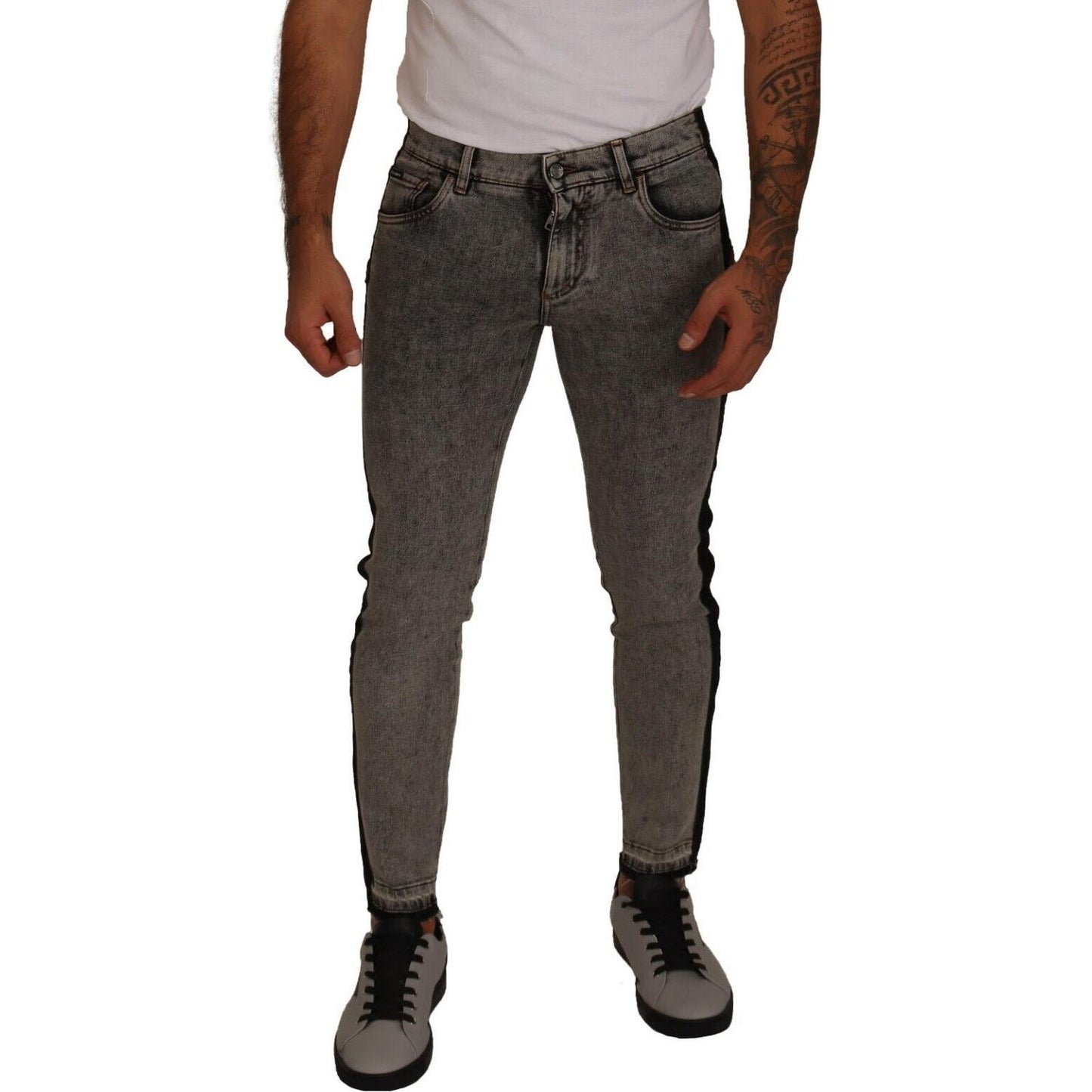 Dolce & Gabbana Chic Embellished Crown Skinny Jeans Dolce & Gabbana