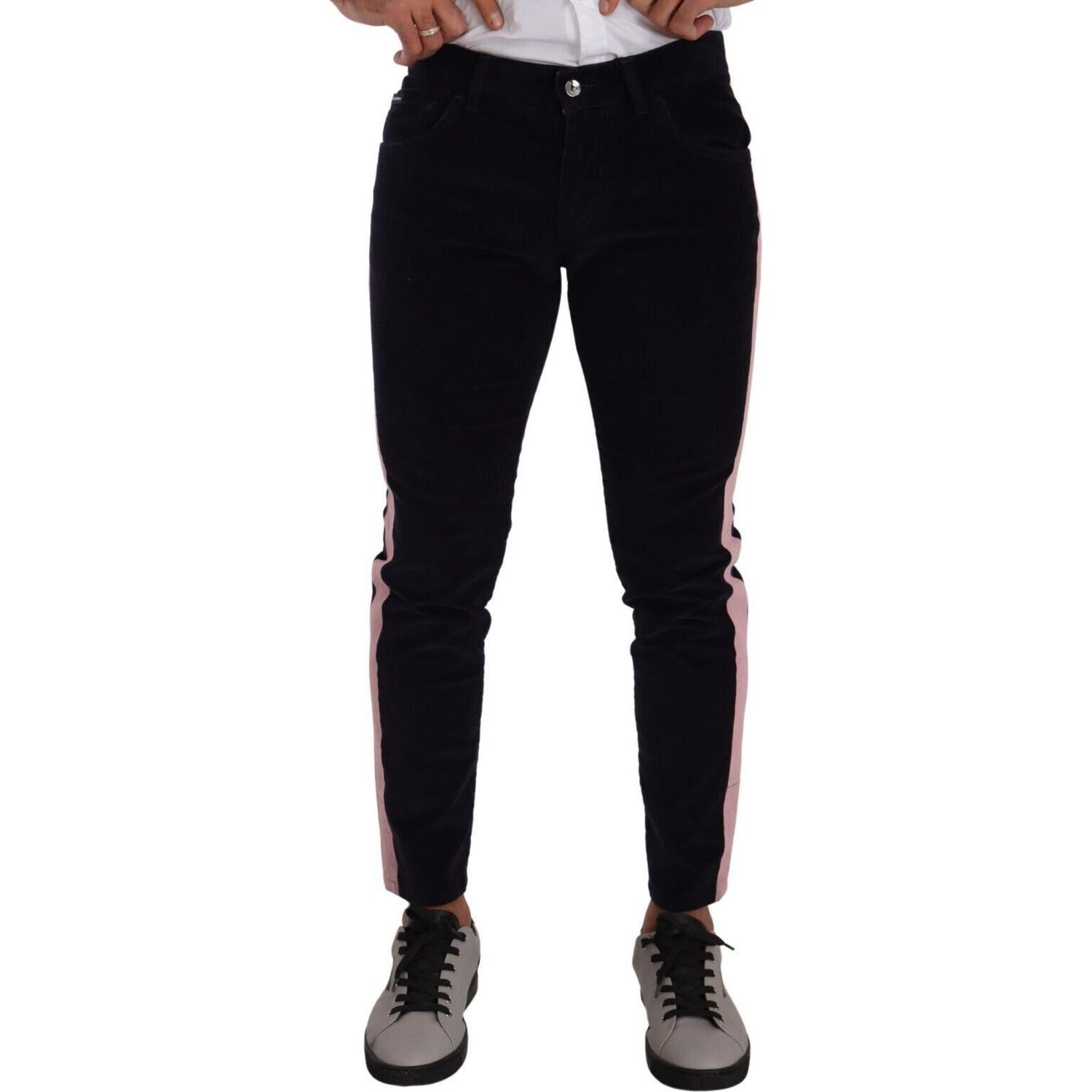 优雅修身灯芯绒紧身牛仔裤