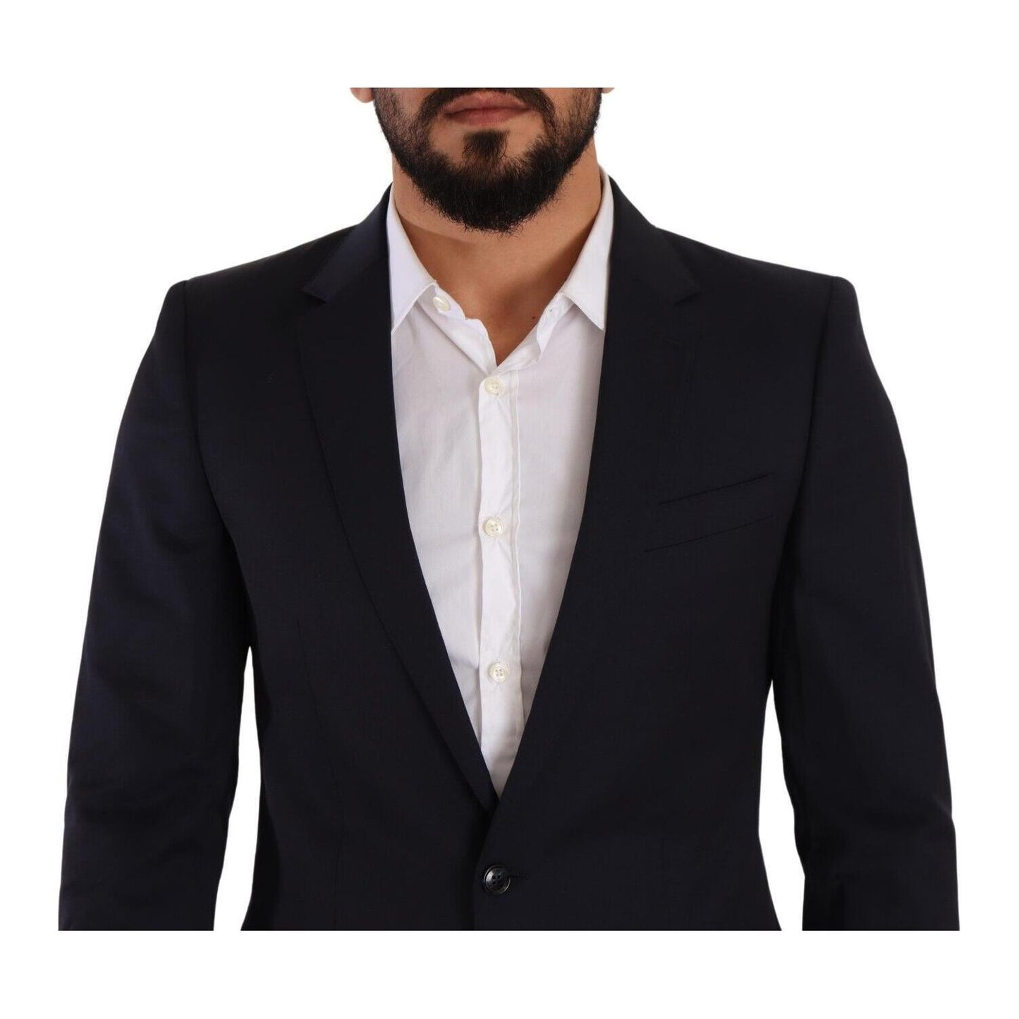 Dolce & Gabbana Sleek Navy Martini Slim Fit Wool Blazer Dolce & Gabbana