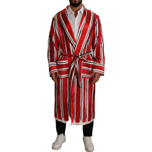 Chic Striped Silk Sleepwear Robe