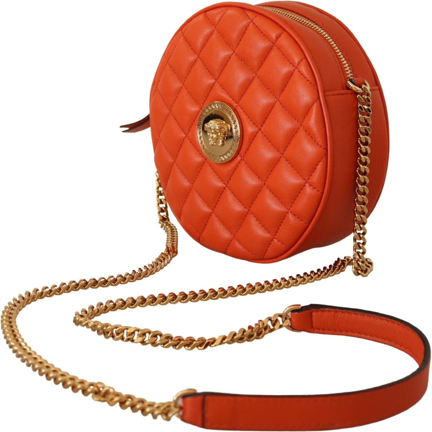 Versace Elegant Round Nappa Leather Crossbody Bag Crossbody Bag Versace