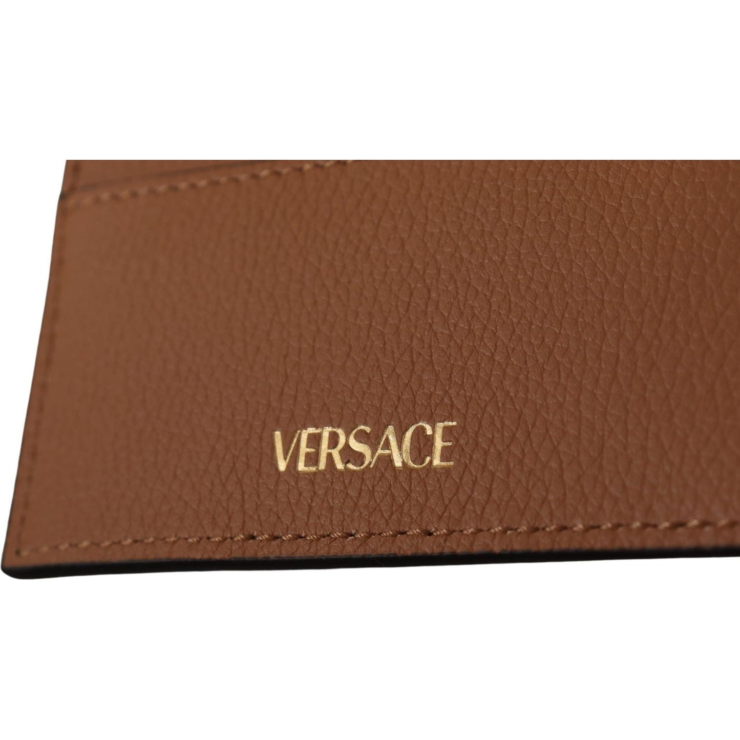 Versace Elegant Medusa Calf Leather Card Holder Versace