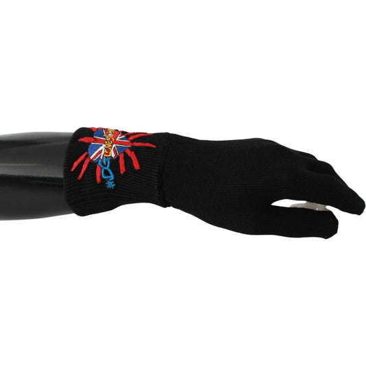 Dolce & Gabbana Elegant Black Virgin Wool Gloves Dolce & Gabbana