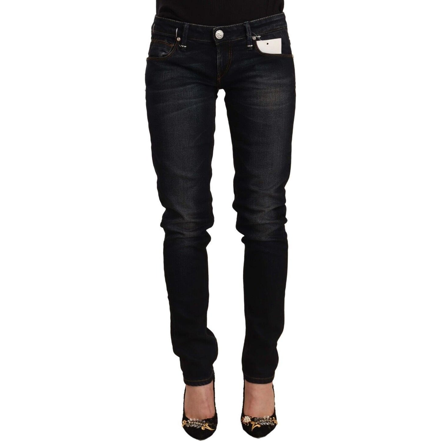 Acht Chic Black Washed Skinny Jeans for Her Acht