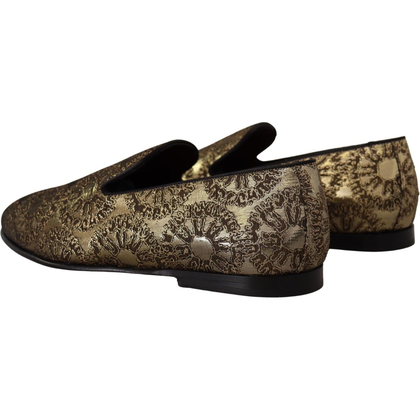 Dolce & Gabbana Gold Tone Loafers Slides Dress Shoes Dolce & Gabbana