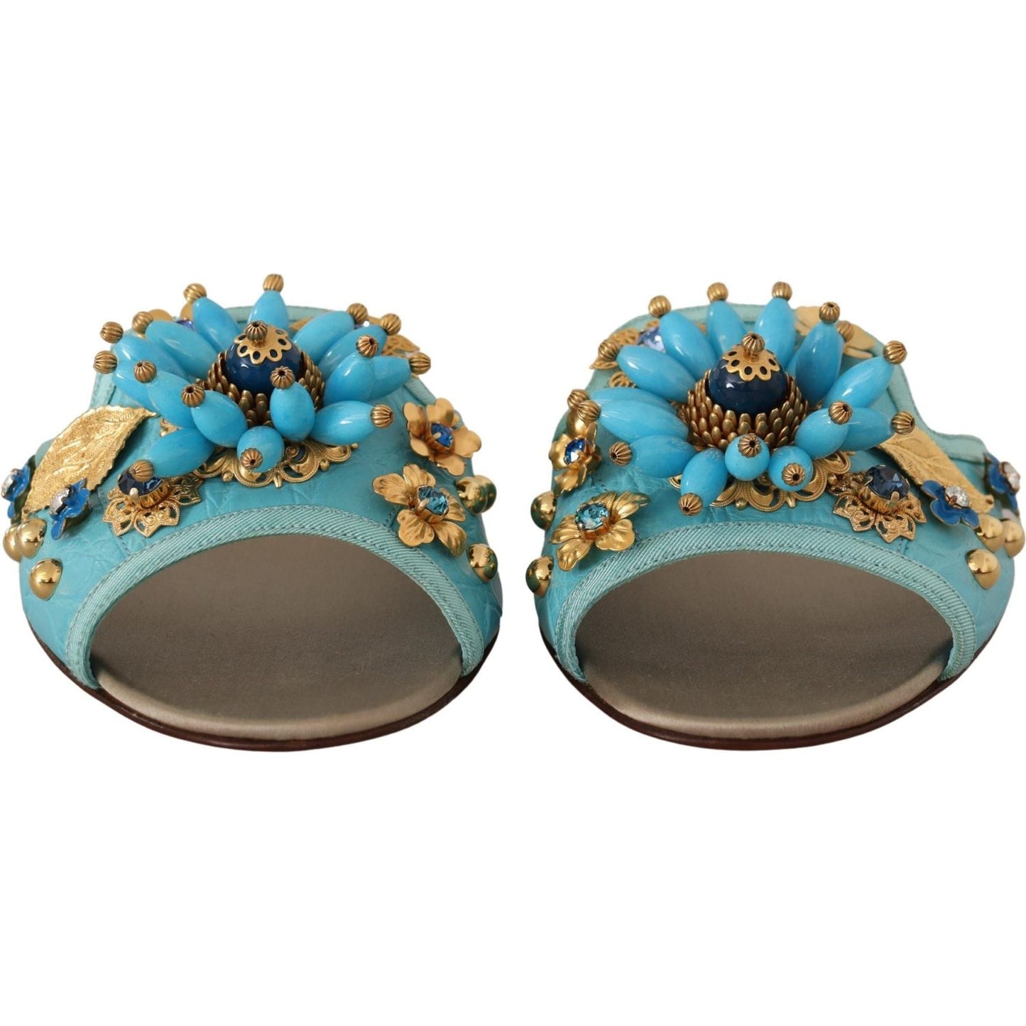 Dolce & Gabbana Exquisite Crystal-Embellished Exotic Leather Sandals Dolce & Gabbana