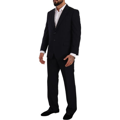Domenico Tagliente Blue Polyester Single Breasted Formal Suit Domenico Tagliente
