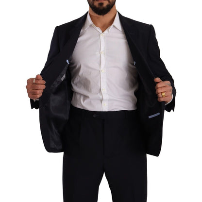 Domenico Tagliente Blue Polyester Single Breasted Formal Suit Domenico Tagliente