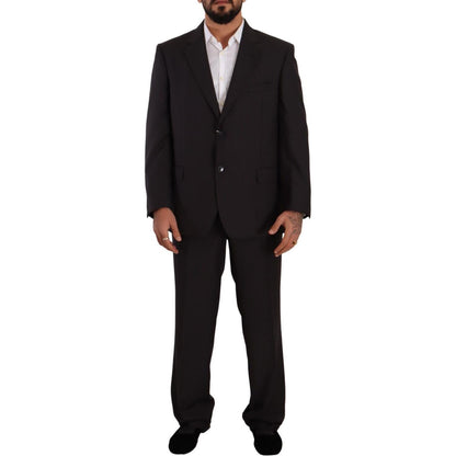 Domenico Tagliente Gray Polyester Single Breasted Formal Suit Domenico Tagliente