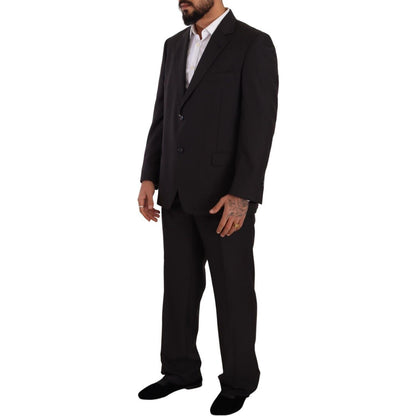 Domenico Tagliente Gray Polyester Single Breasted Formal Suit Domenico Tagliente