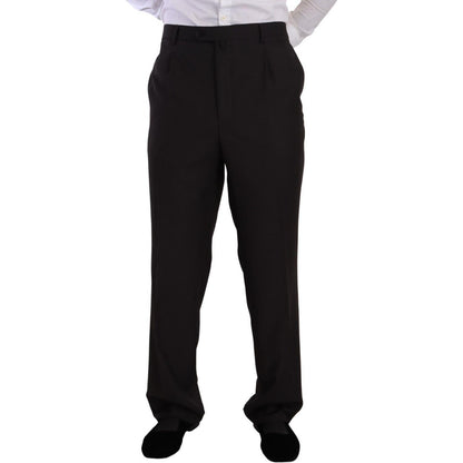 Domenico Tagliente Gray Polyester Single Breasted Formal Suit Domenico Tagliente