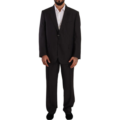 Domenico Tagliente Gray Polyester Single Breasted Formal Suit Domenico Tagliente