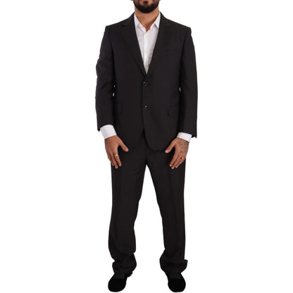 Domenico Tagliente Dark Gray Single Breasted Formal Suit Domenico Tagliente