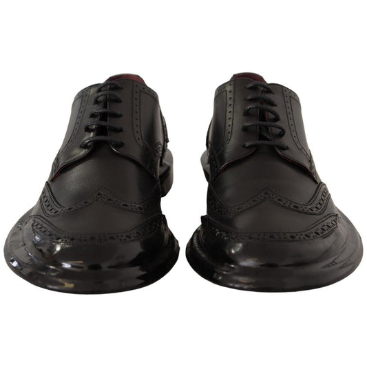 Dolce & Gabbana Elegant Calfskin Derby Oxford Wingtips Dolce & Gabbana