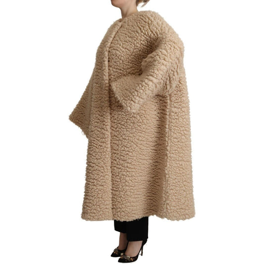 Dolce & Gabbana Elegant Beige Cashmere Overcoat Jacket Dolce & Gabbana