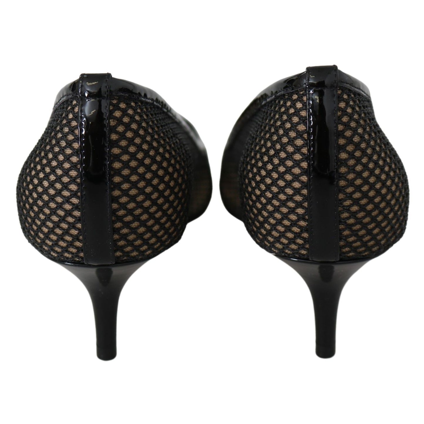 Jimmy Choo Black Mesh and Leather Amika 50 Pumps