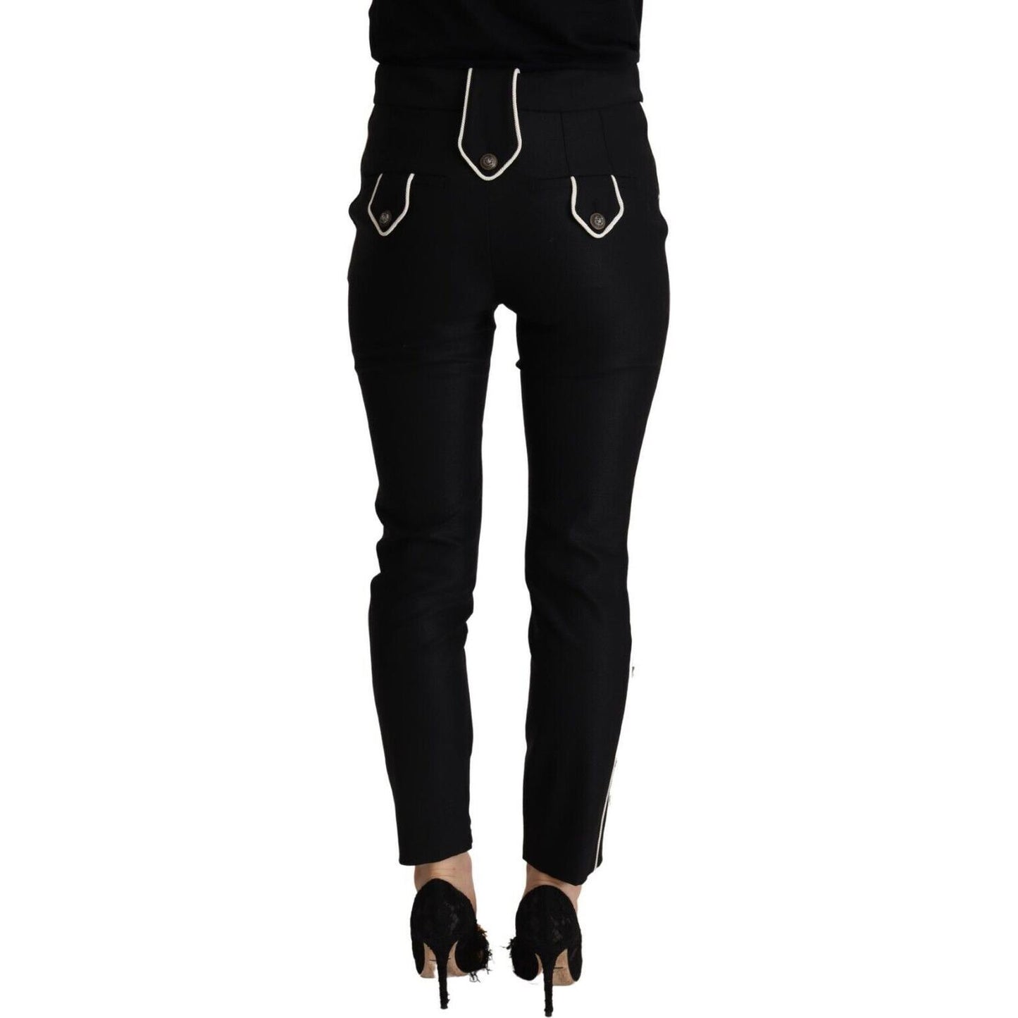 Dolce & Gabbana Elegant High Waisted Slim Fit Trousers Dolce & Gabbana